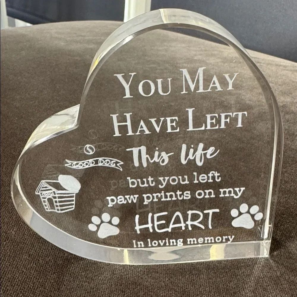Pet Dog Memorial Acrylic Heart in Gift Box
For the Loss of a Pet NEW